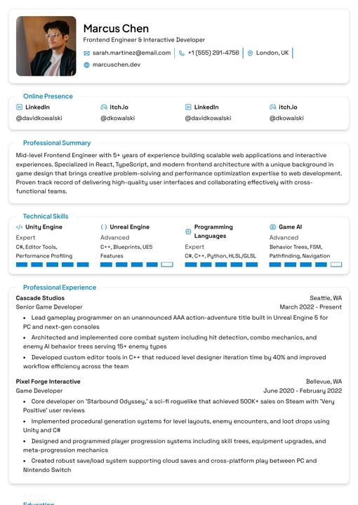 Lapras resume template preview